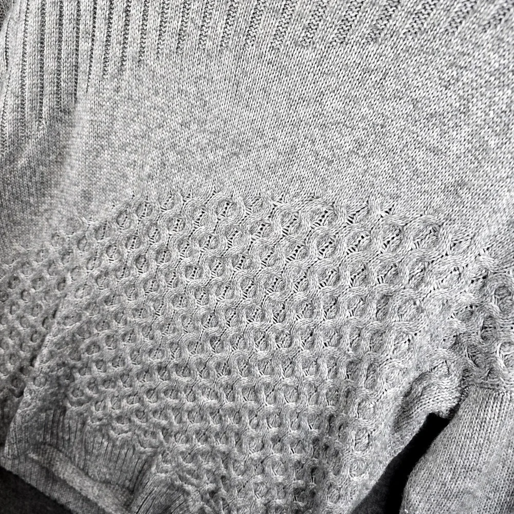 Nine West Women M Grey Gray Pullover Turtleneck Sweater Triple Pattern Comfy - Picture 4 of 11